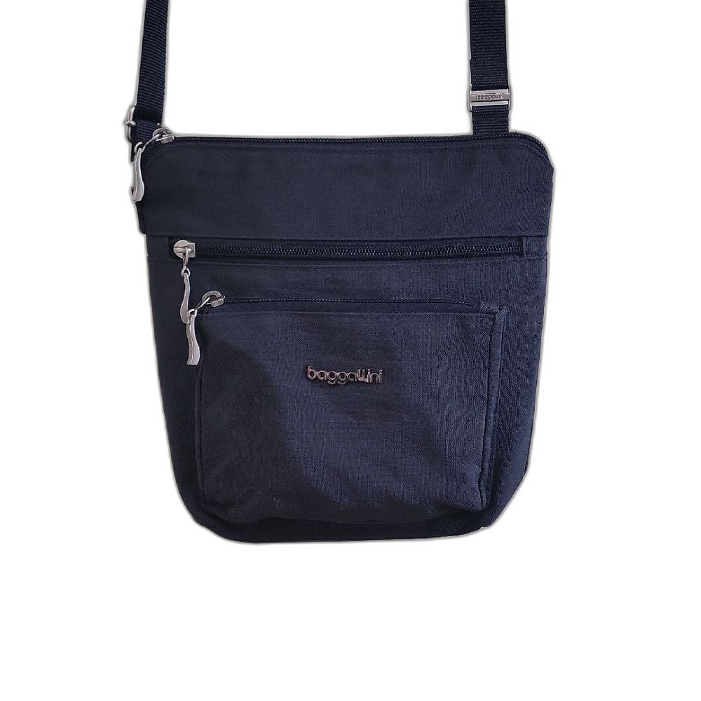 Baggallini Navy Crossbody Bag Zip Pockets Travel